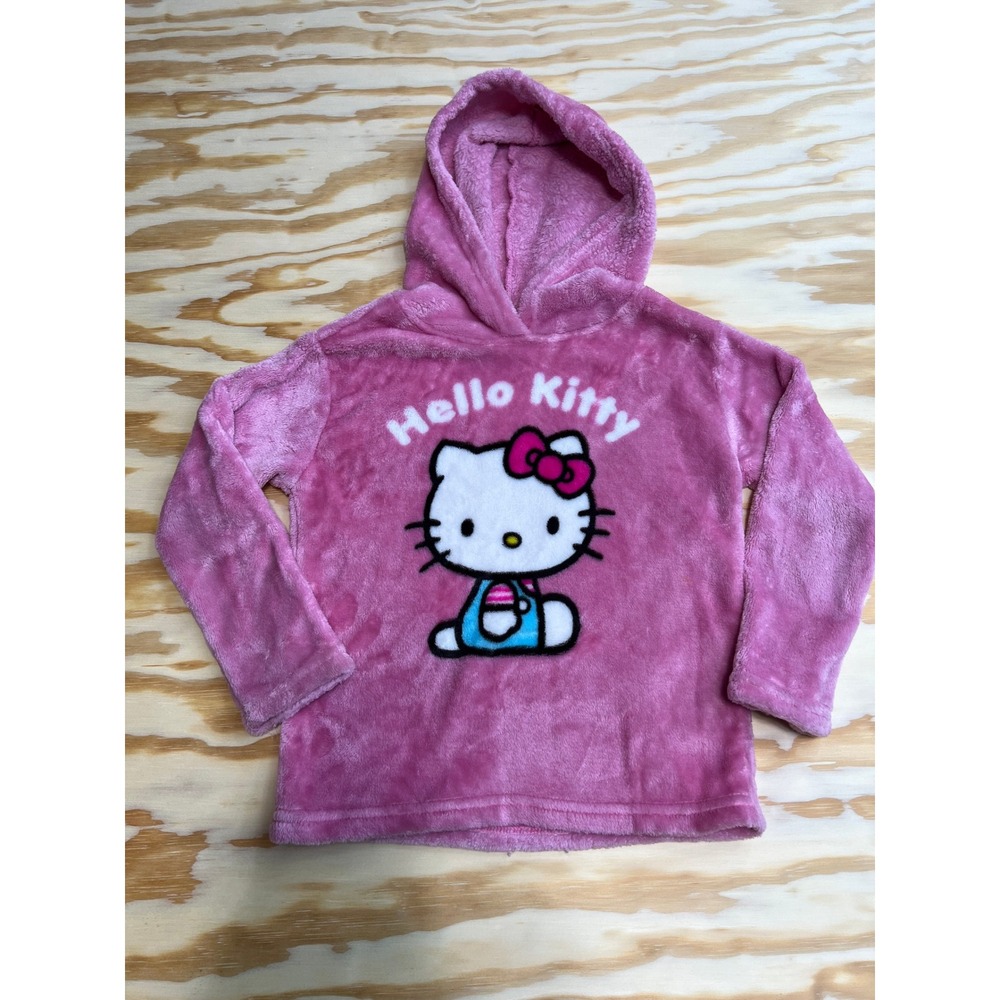 Hello Kitty by Sanrio Pink Fleece Hoodie Sweatshirt Girls Size 5 Hybrid Apparel